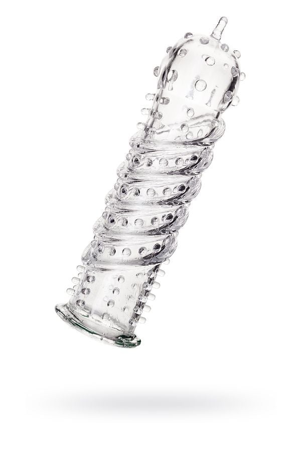 Tırtıklı Noktalı Şeffaf 15.3cm Penis Kılıfı
