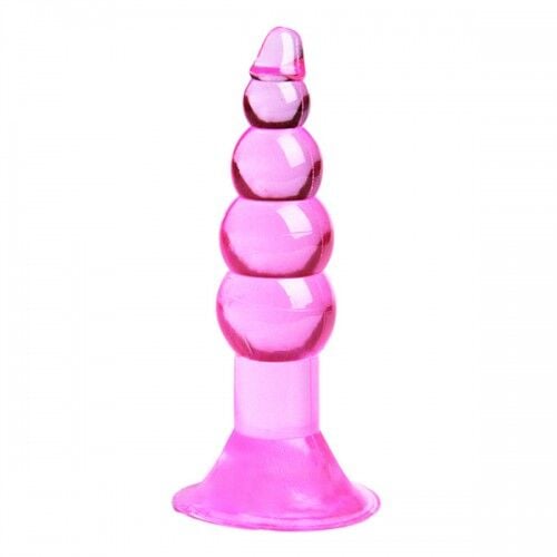 Backpart Boğumlu Vantuzlu 11.5cm Anal Tıkaç - Pembe