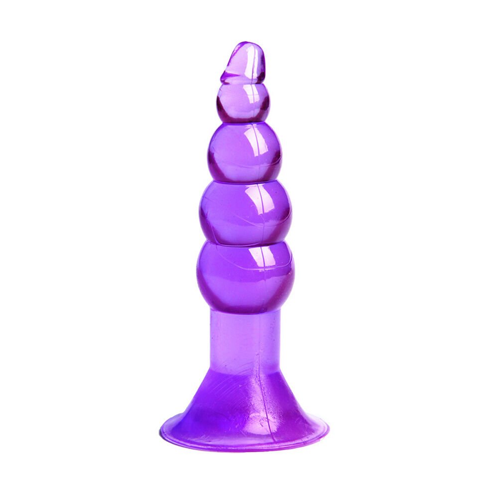 Backpart Boğumlu Vantuzlu 11.5cm Anal Tıkaç - Mor