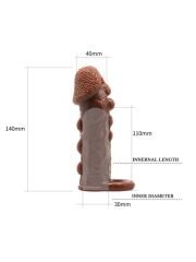 Censan 3 cm Uzatmalı Damarlı Penis Kılıfı Esmer