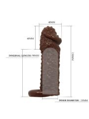 Censan 4 cm Uzatmalı Damarlı Penis Kılıfı Esmer