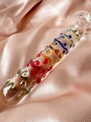 CENSAN 19cm Tırtıklı Yüzeyli Renli Anal ve Vajinal Dildo