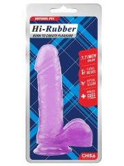 Hi-Rubber Şeffaf Jel Dildo - 19.5cm Mor