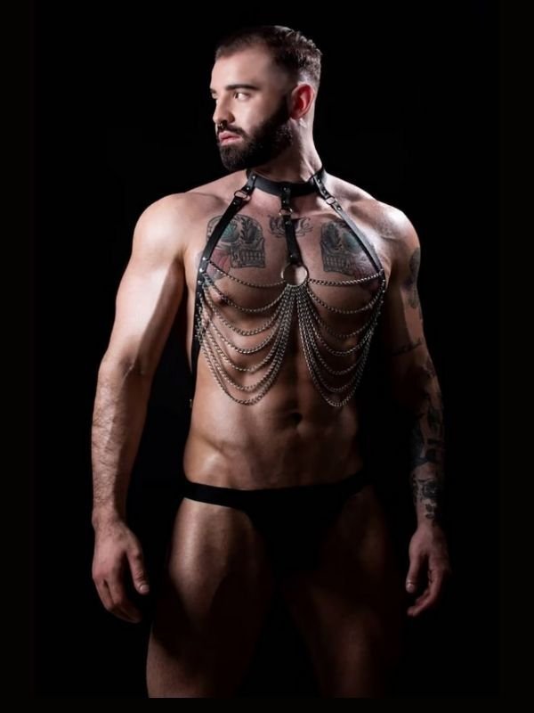 Censan Zincir Detaylı Erkek Harness Model 4