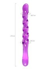 Censan Çift taraflı Jel Dildo Tanza, TPE, mor, 27,5 cm