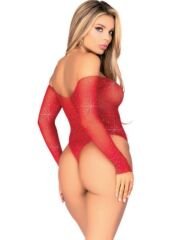 Censan Taşlı Kırmızı Fantazi Body Vücut Çorabı