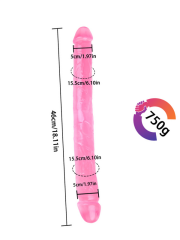 Noctis 46cm Pembe Çift Taraflı Dildo No:88