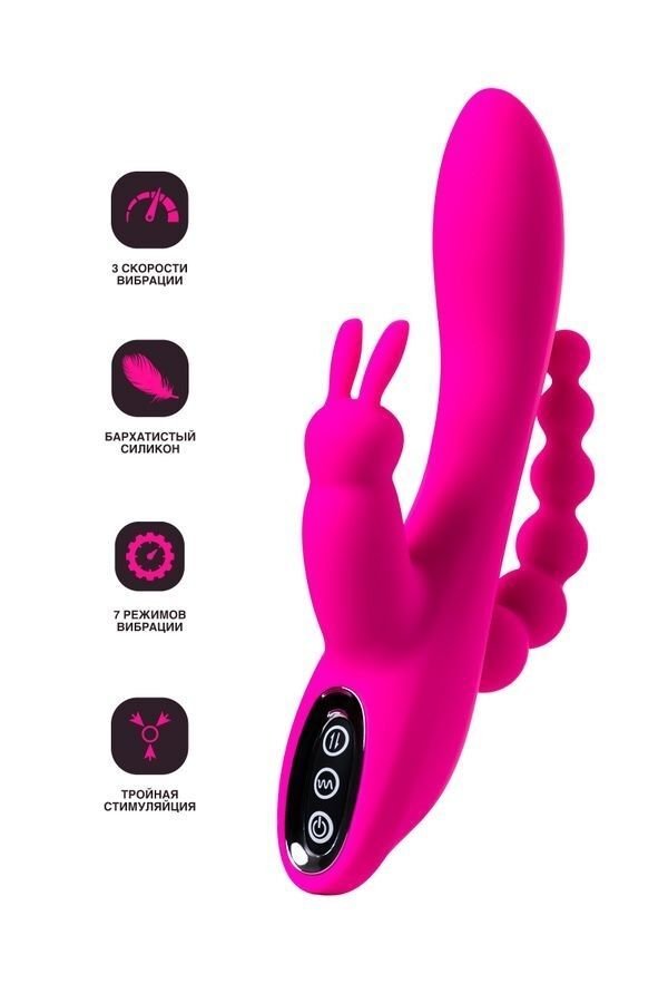 Censan Jos Spanky Üçlü 21cm Pembe Vibratör