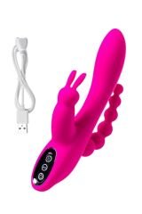 Censan Jos Spanky Üçlü 21cm Pembe Vibratör