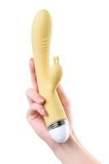 Klitoral Uyarıcılı 10 Modlu USB Şarjlı 22cm Sarı Vibratör