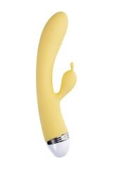 Klitoral Uyarıcılı 10 Modlu USB Şarjlı 22cm Sarı Vibratör