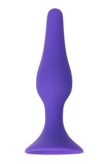 Dokulu Silikon Anal Tıkaç Plug  10cm Mor