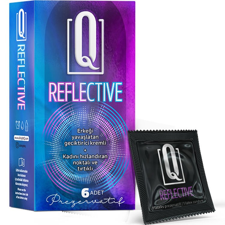 Q Reflective 6'lı Geciktiricili ve Tırtıklı Prezervatif