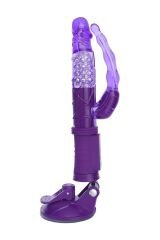 Anal Vajinal Çift Çıkışlı Döner İnci Taneli Çift Motorlu Vantuzlu 22cm Vibratör