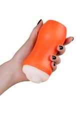 Turuncu Kupa Tipi Kompakt Suni Oral Mastürbatör - 14cm