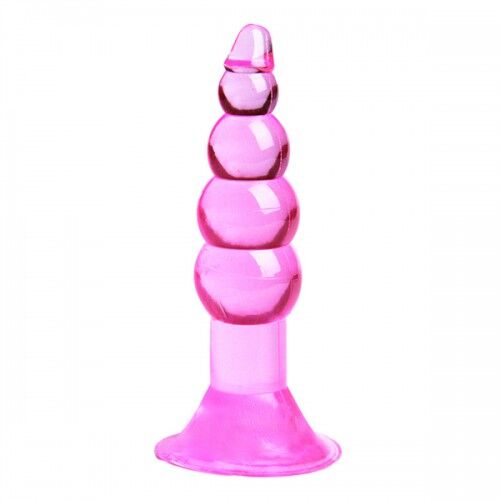 Backpart Boğumlu Vantuzlu 11.5cm Anal Tıkaç -  Pembe