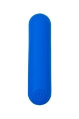10 Hızlı USB Şarjlı 8cm Mavi Silikon Mini Mermi Vibratör