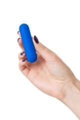 10 Hızlı USB Şarjlı 8cm Mavi Silikon Mini Mermi Vibratör