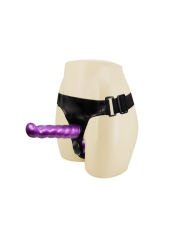 Censan Çift Taraflı Mor Renk Belden Bağlamalı Dildo