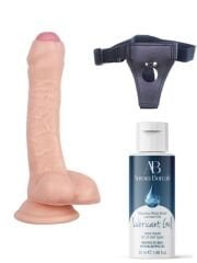 Censan Belden Bağlamalı Kayganlaştırıcı Set Noctis 18cm Realistik Dildo No:100