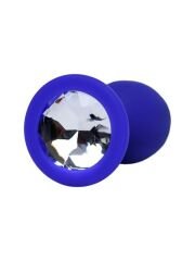 Censan Brilliant Anal Plug Mavi beyaz kristalli 7 cm 26 g