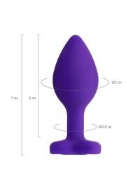 Censan Diamond Heart Anal Plug Mor 7 cm 18 g
