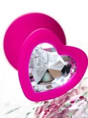Censan Diamond Heart Anal Plug Pembe 8 cm