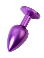 Metal Anal Plug, mor kristalli, 7,2 cm, Ø2,8 cm, 50 g
