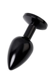 Censan Metal Anal Plug, Metal, siyah, kırmızı kristalli, 7,2 cm, Ø2,8 cm, 50 g