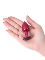 Metal Anal Tıkaç, Metal, kırmızı, siyah kristalli, 7,2 cm, Ø2,8 cm, 50 g