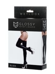 Censan Glossy ELİZA Dantelli Deri Çorap