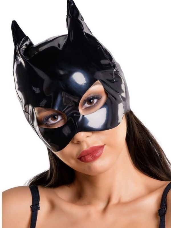 Censan Glossy ANN Deri Kedi Maskesi siyah
