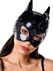 Censan Glossy ANN Deri Kedi Maskesi siyah
